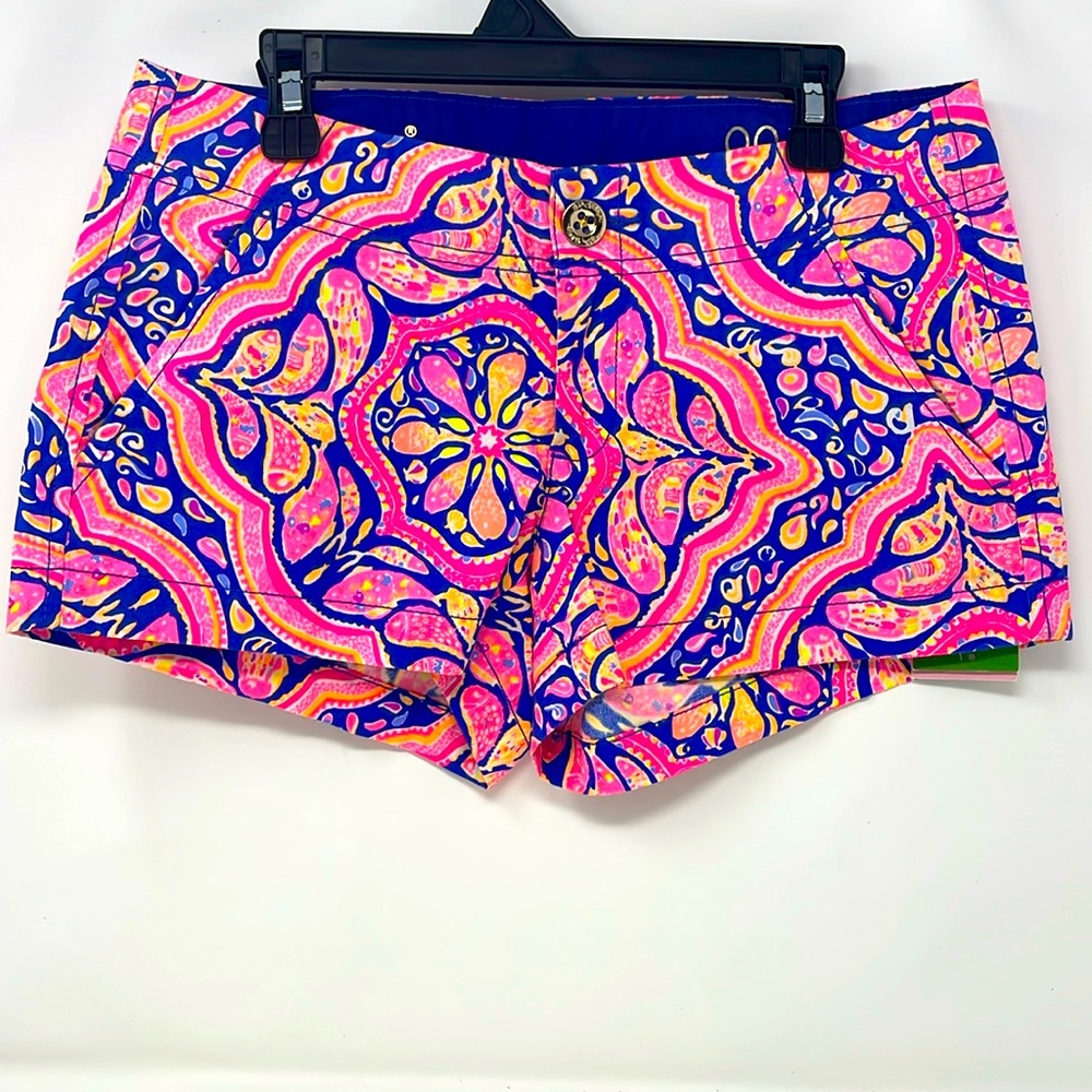 Lilly Pulitzer Can’t Resist The Kerrie Blue Pink Shorts Size 00 Brand New W/Tags